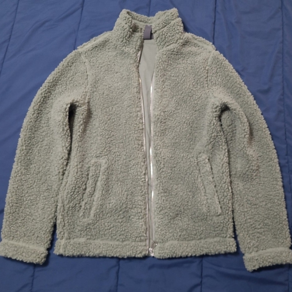 H&M Men's Regular Fit Coupe Standard Faux Sherling Sweater Jacket in Small